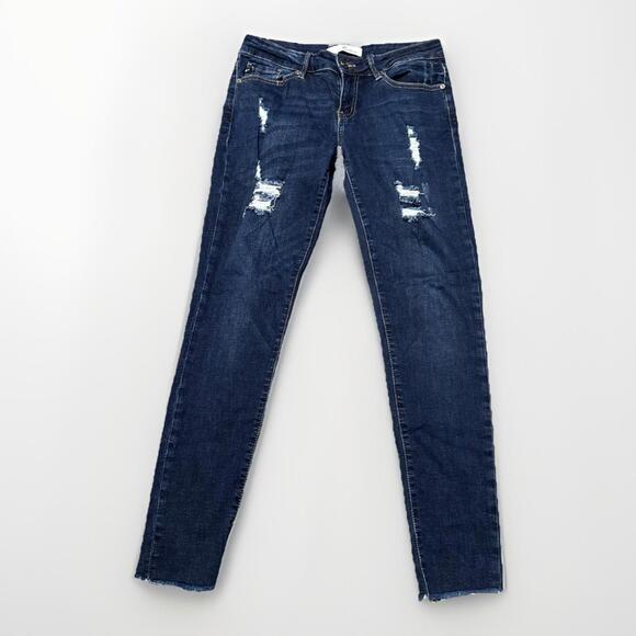 KanCan Womens Size 7/27‎ Distressed Skinny Blue Jeans 29x28 - Picture 1 of 7